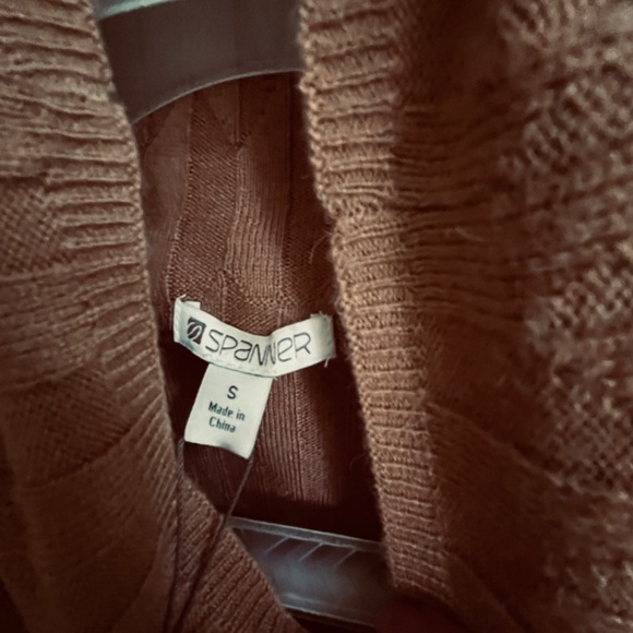 Spanner Sweater with a One-Piece Stand Cable Knit Light Brown Pullover Size S - Picture 3 of 8